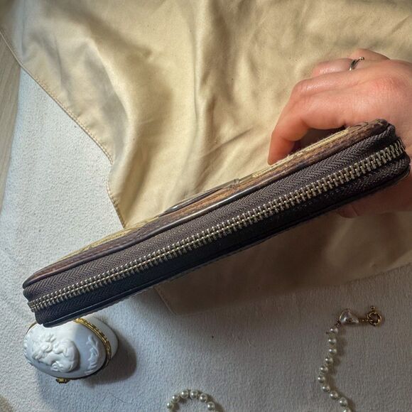 Y2K Coach Horse & Carriage Logo Wallet - Brown Signature C Monogram - Picture 6 of 11